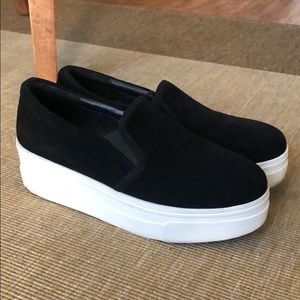 J/Slides Genna Black Suede Platform Sneakers